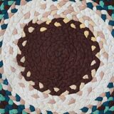 Coussins de chaise tressés américains antiques faits main 38cm (1940s)