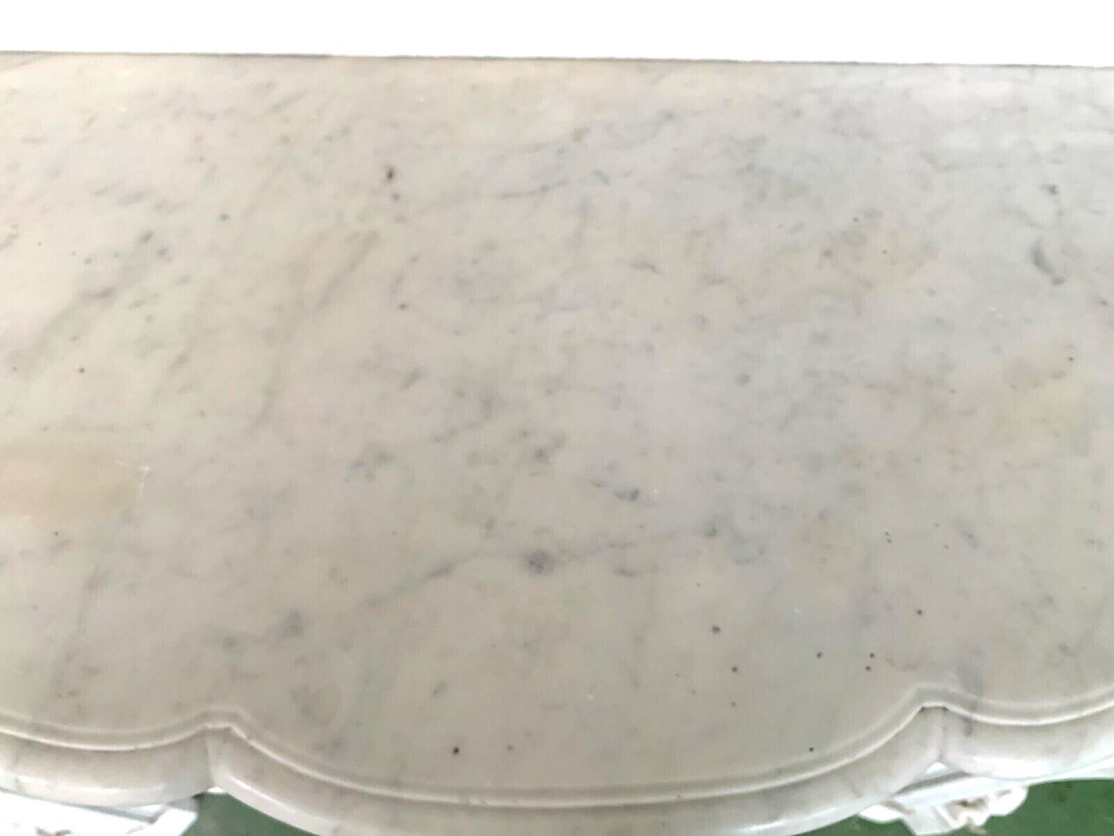 Louis XV style fireplace in white Carrara marble 19th century