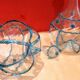 18th Century Italian Murano Clear Glass and Blue Trimmed Blown Glass Bottle