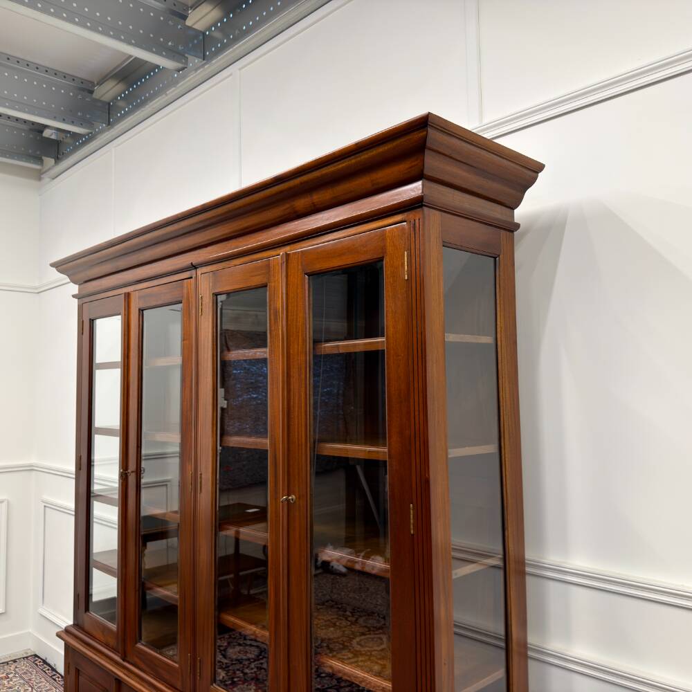 Classic English Bookcase with Glass Doors