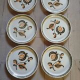 10 antique stoneware dinner plates