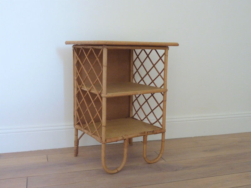 Rattan bedside table
