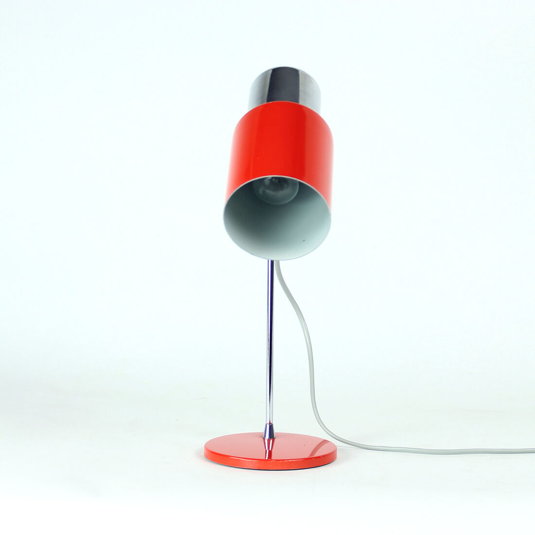 Lampe de table en chrome et métal rouge, par Josef Hurka pour Napako 1960s
