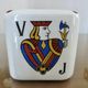 Vintage ceramic ashtray, playing cards, 50s 60s.