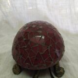 Glass turtle lamp mosaic cast iron Red watcher Brocanteespritdantan