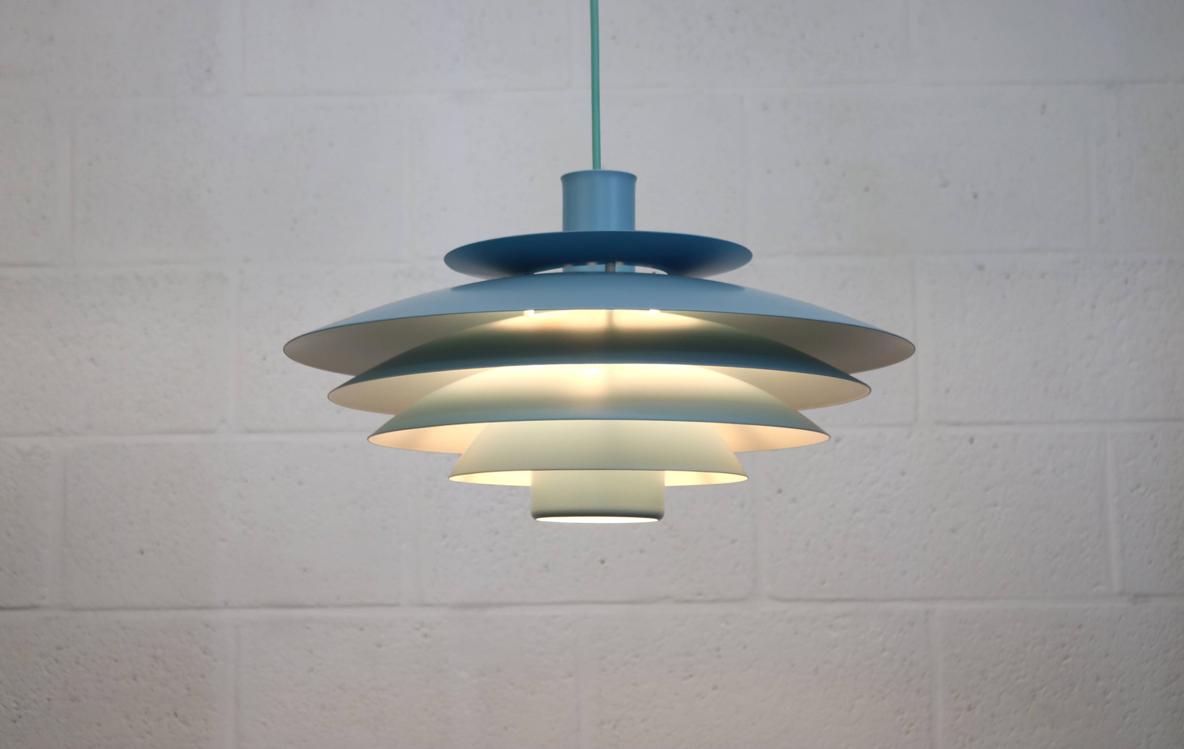 Unique blue colored Nordic Pendant Lamp by Form Light model 52610, Denmark