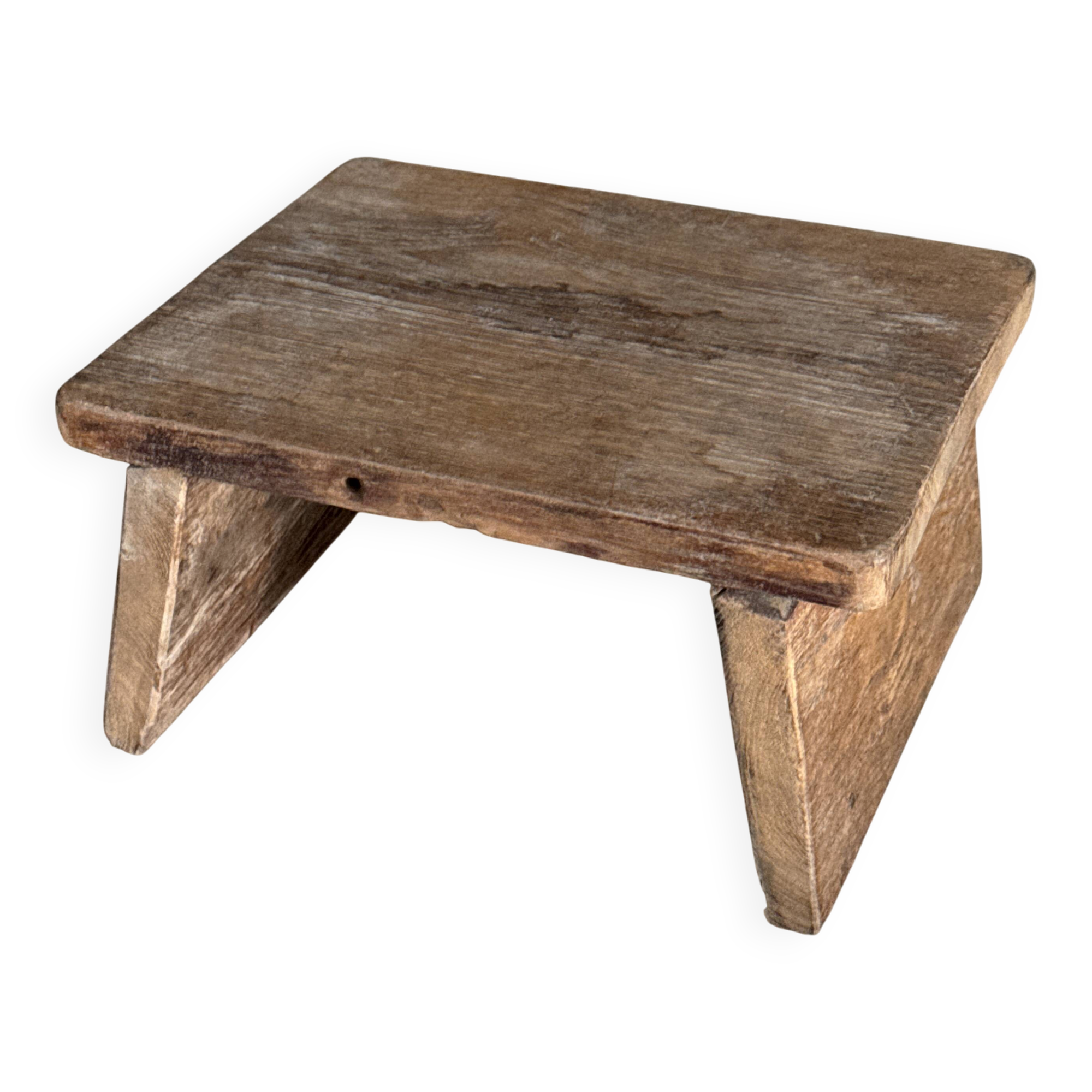 Small auxiliary stool in light antique teak (3302)