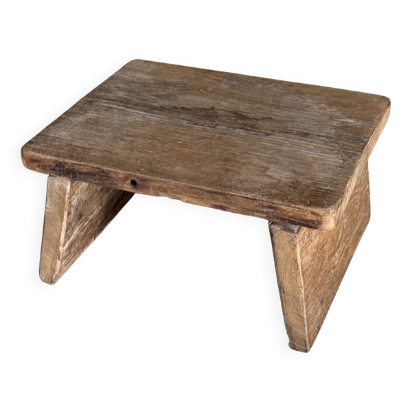 Tabouret d'appoint en teck ancien clair — Beyit
