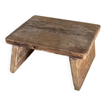 Small auxiliary stool in light antique teak (3302)