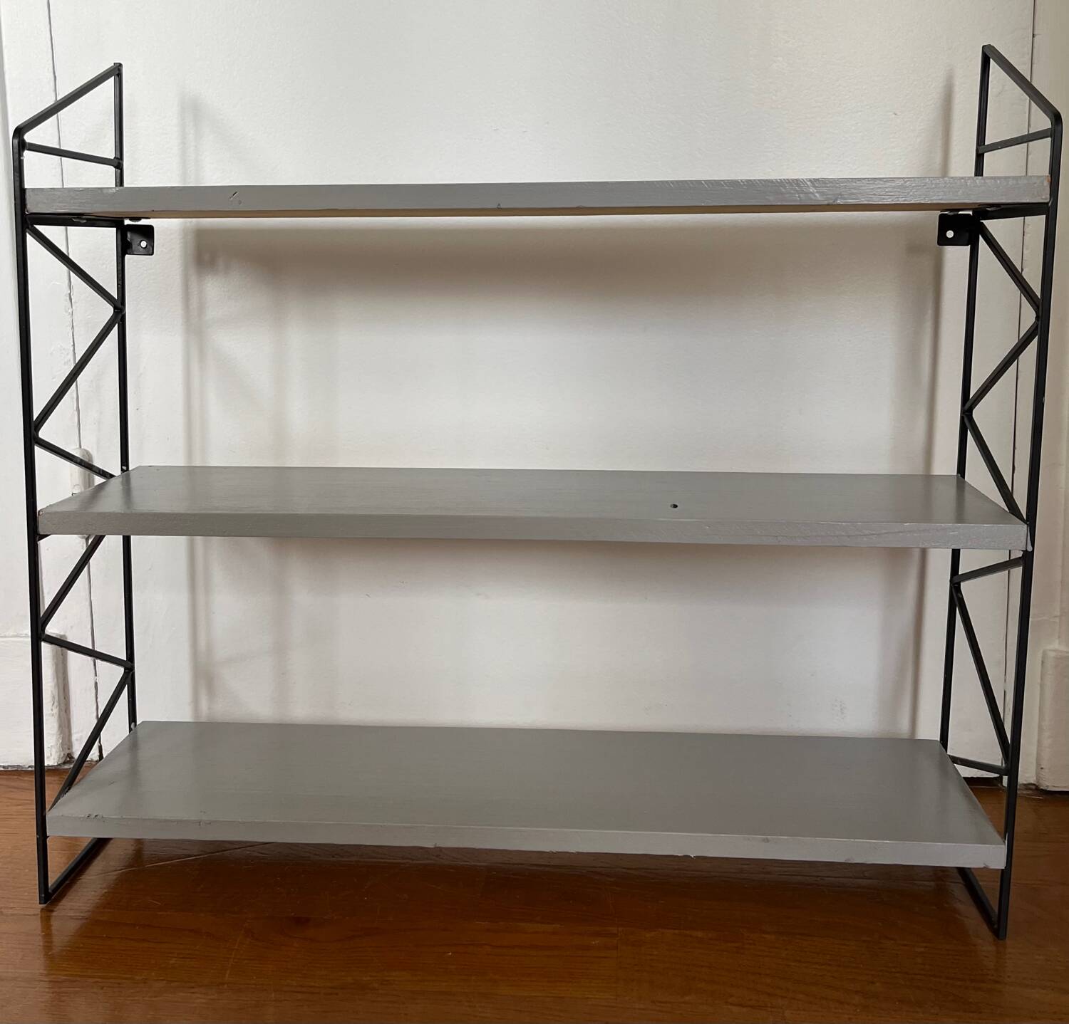 Vintage wood and metal shelf