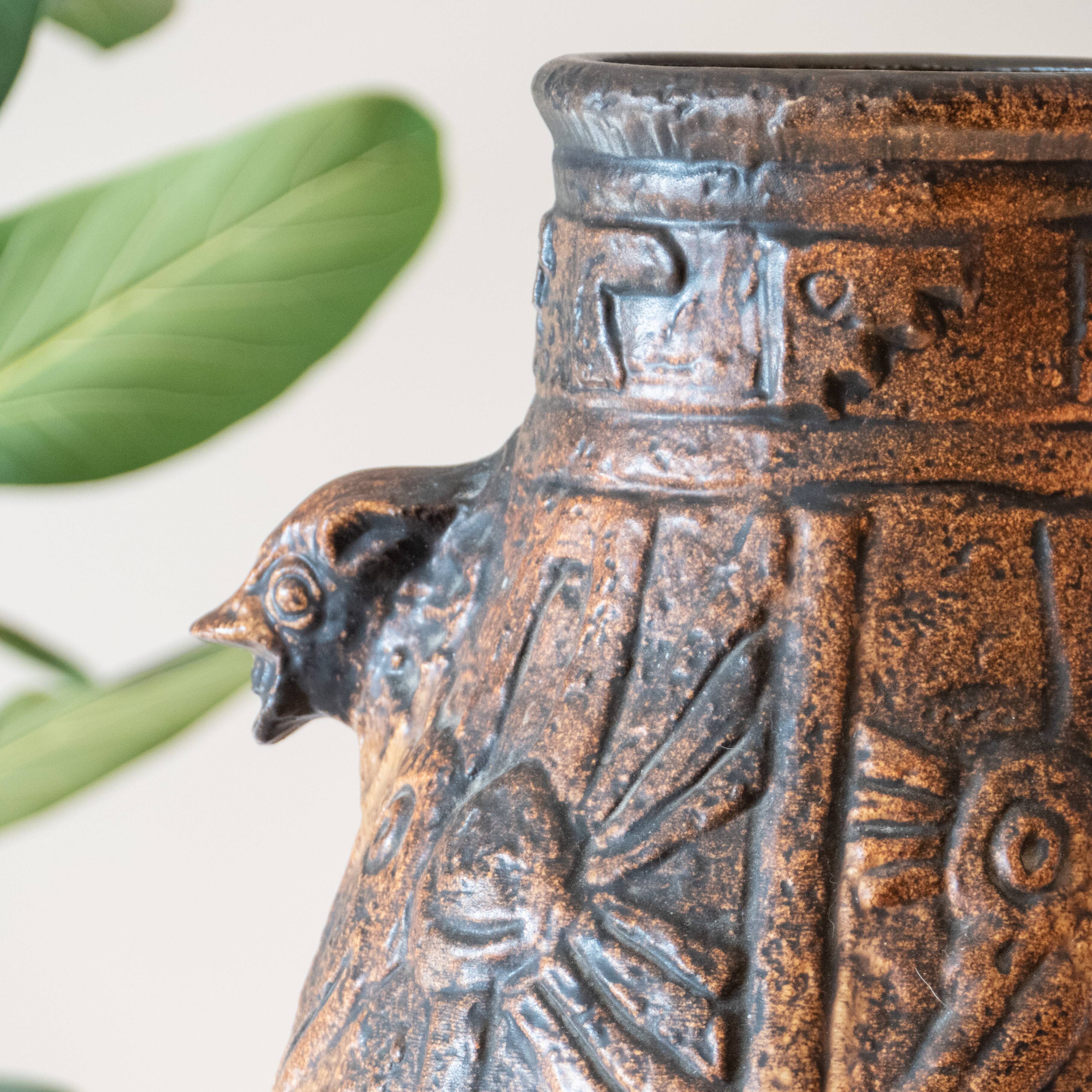 Large Aztec vase by Jasba, 1960