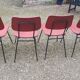 4 chairs metal skaï red, 1950
