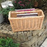 Wicker magazine holder / vintage 60s-70s