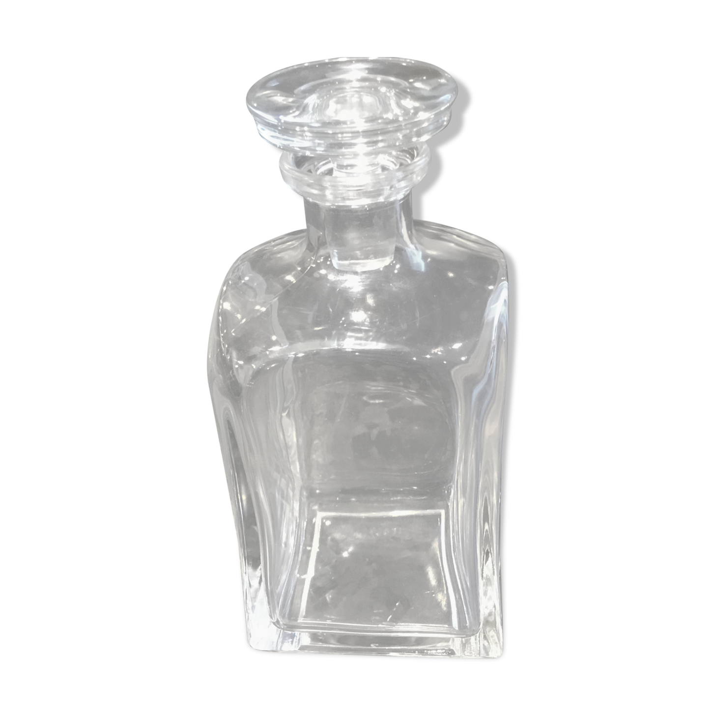 Vintage Italy glass and crystal carafe with cork