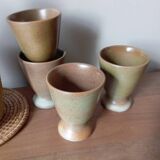 4 tasses en grès, vintage 1950