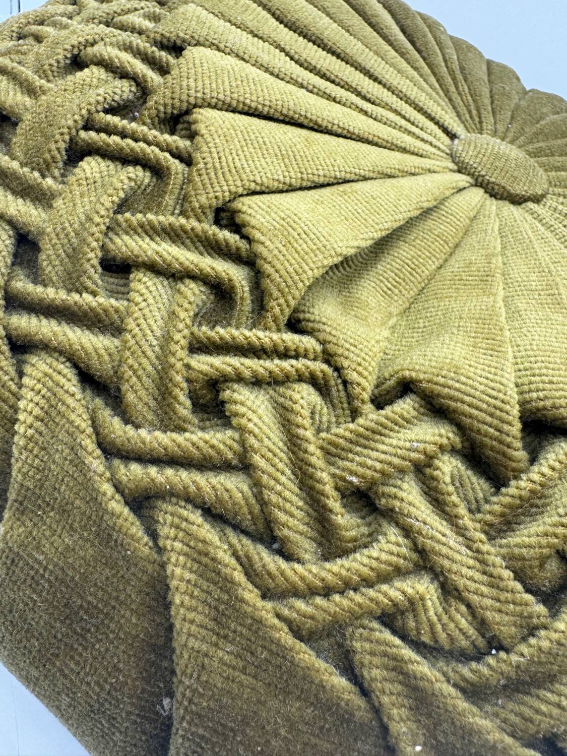 Vintage velvet round cushion