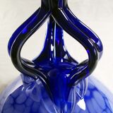 Blue glass cup on foot