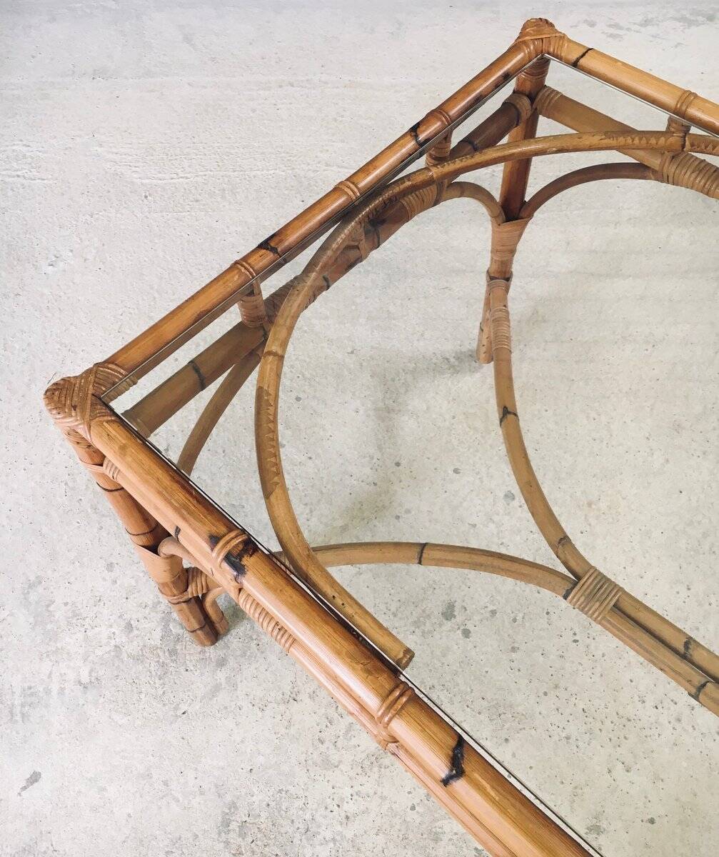 Mid-Century Chippendale Bamboo Dining Table, Italy, 1960s