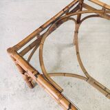 Mid-Century Chippendale Bamboo Dining Table, Italy, 1960s