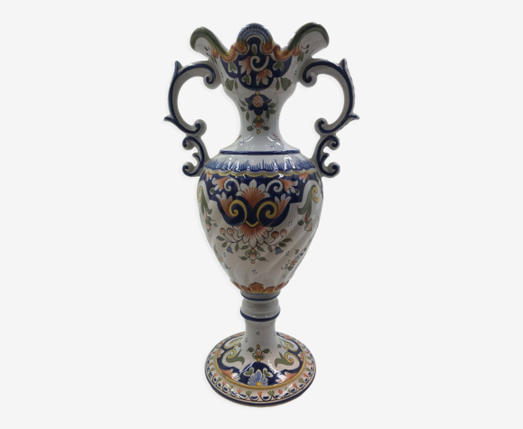 Vase à deux anses en faïence