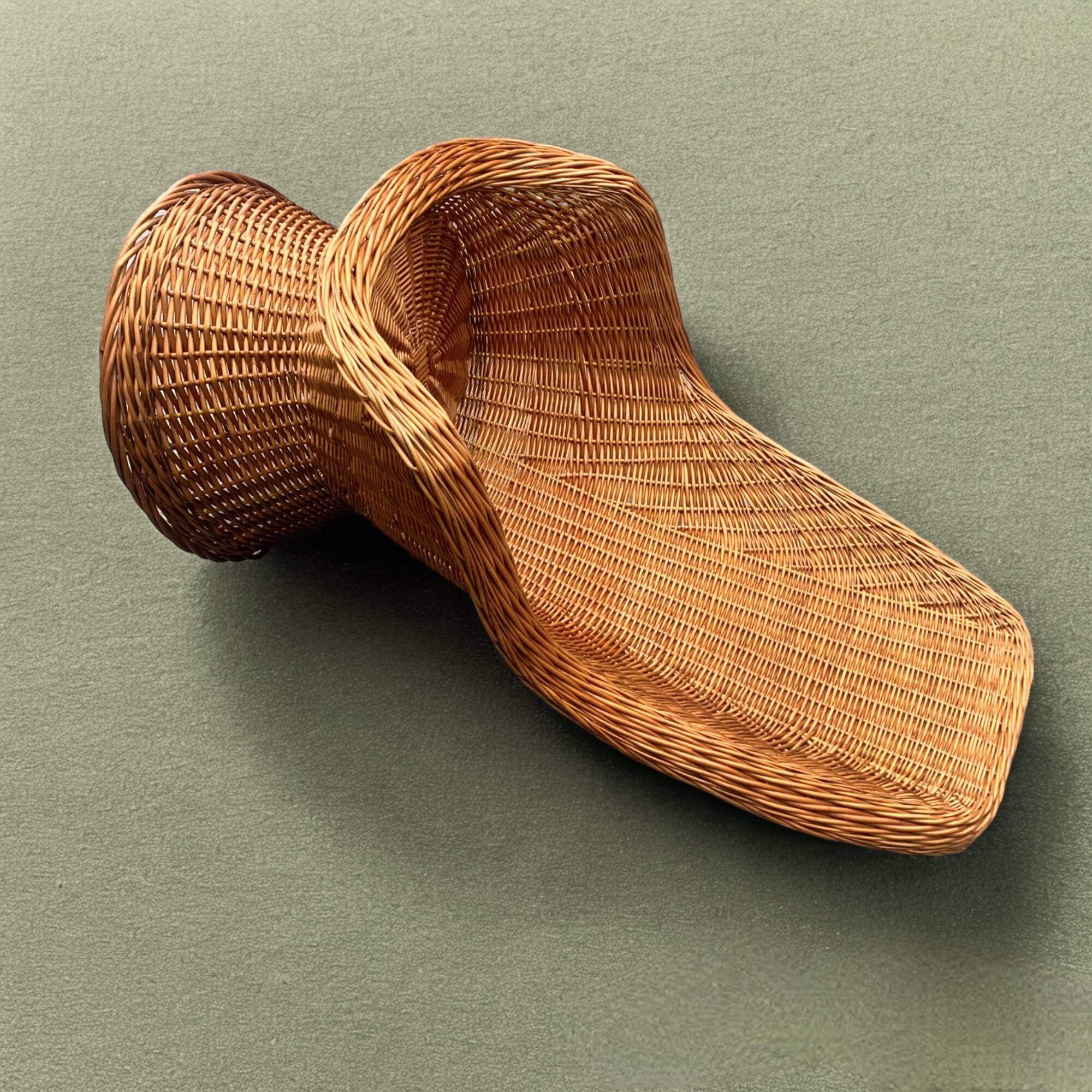 Vintage woven wicker armchair