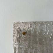 Pair of vintage sconces, molded frosted glass, Murano Italy 1970