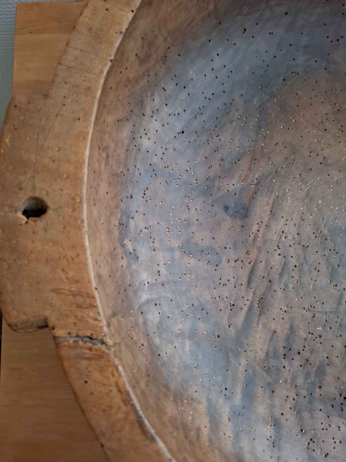 Large antique wooden bowl