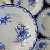 Plates old iron earth Sarreguemines Watteau