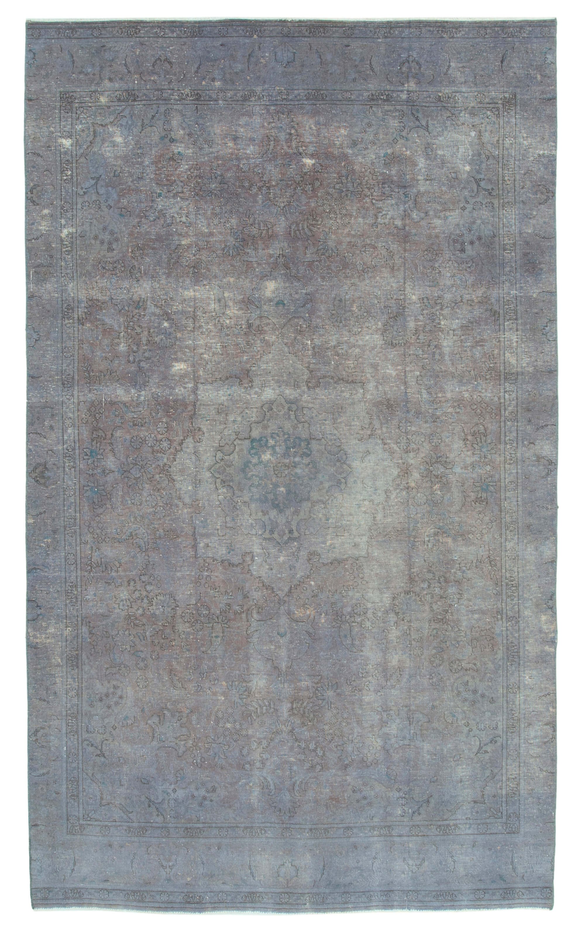 Handmade Oriental Overdyed 170 cm x 298 cm Purple Wool Carpet