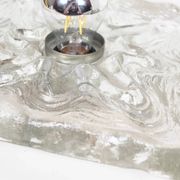 Large 1970s set of 'ice glass' wall lamps by Peill & Putzler