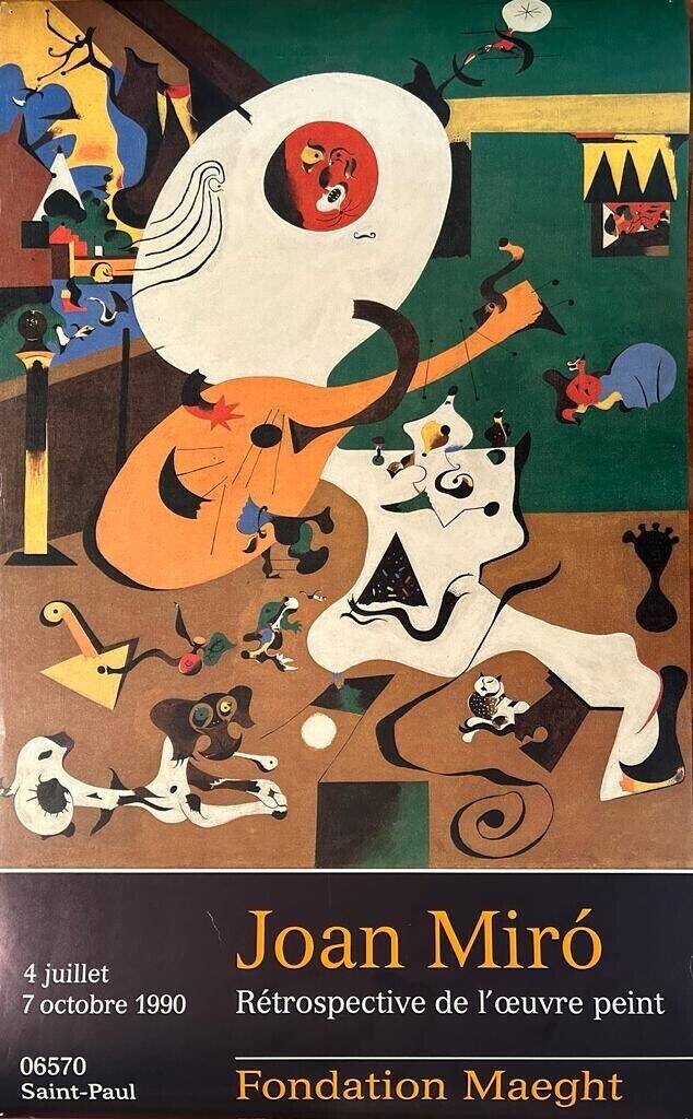 Joan Miró Exhibition Poster - Retrospective Of Painted Works - Fondation Maeght