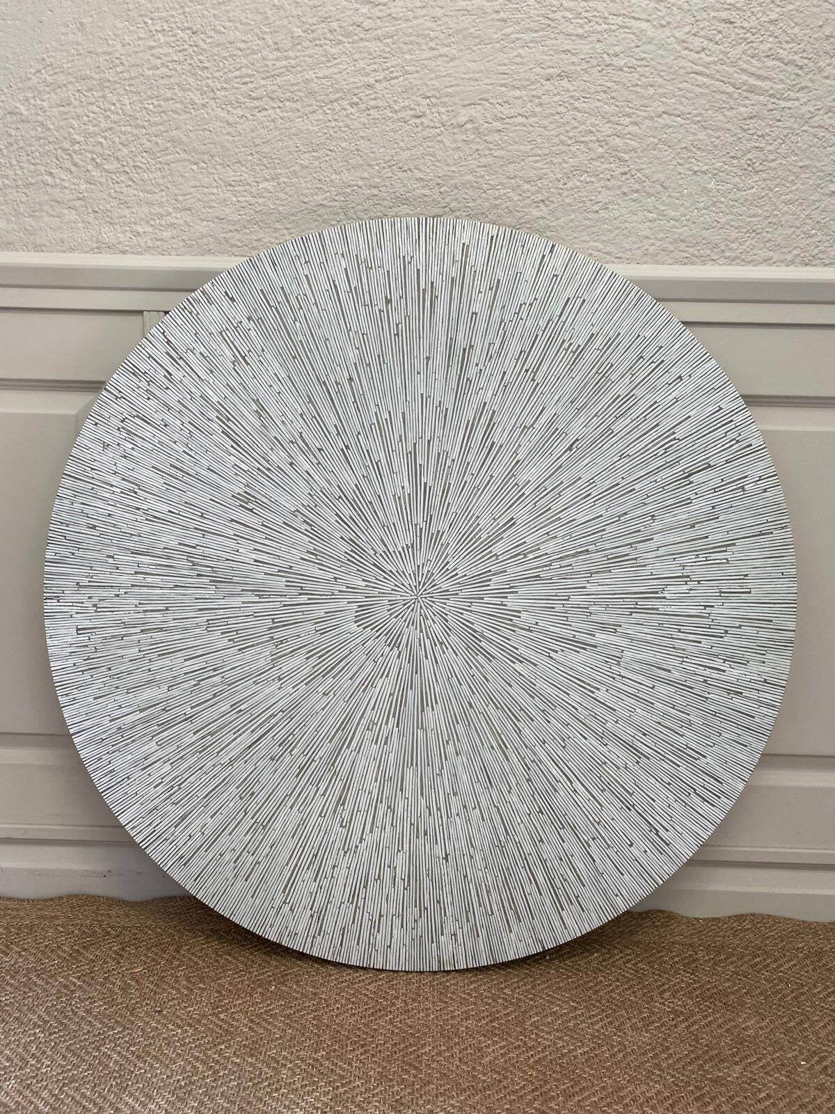 White ceramic mosaic table, Germany, 1970s, in the style of Heinz Lilienthal / Berthold Müller