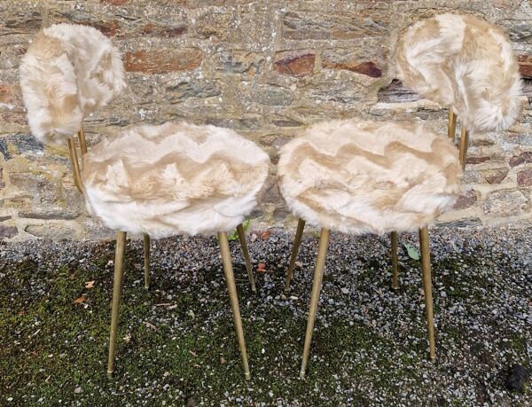 Paire de chaises moumoute 1970 Pelfran