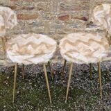 Pair of Pelfran 1970s furry chairs