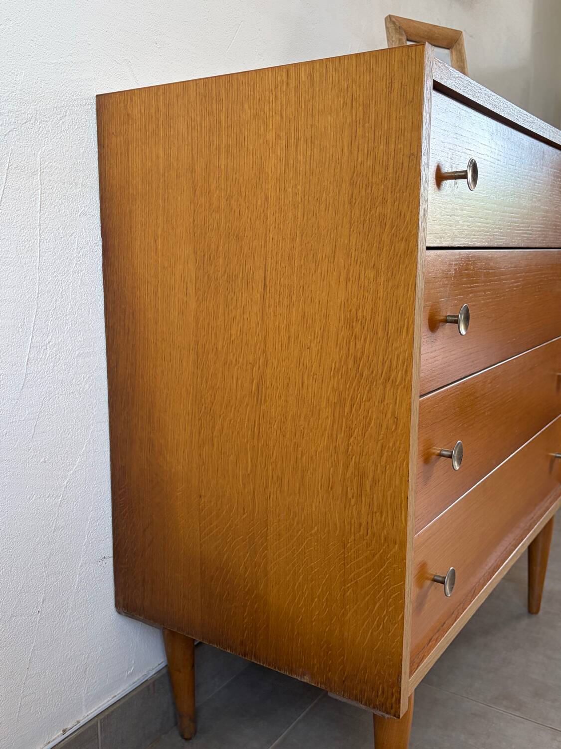 Vintage oak commode from the 1960s.