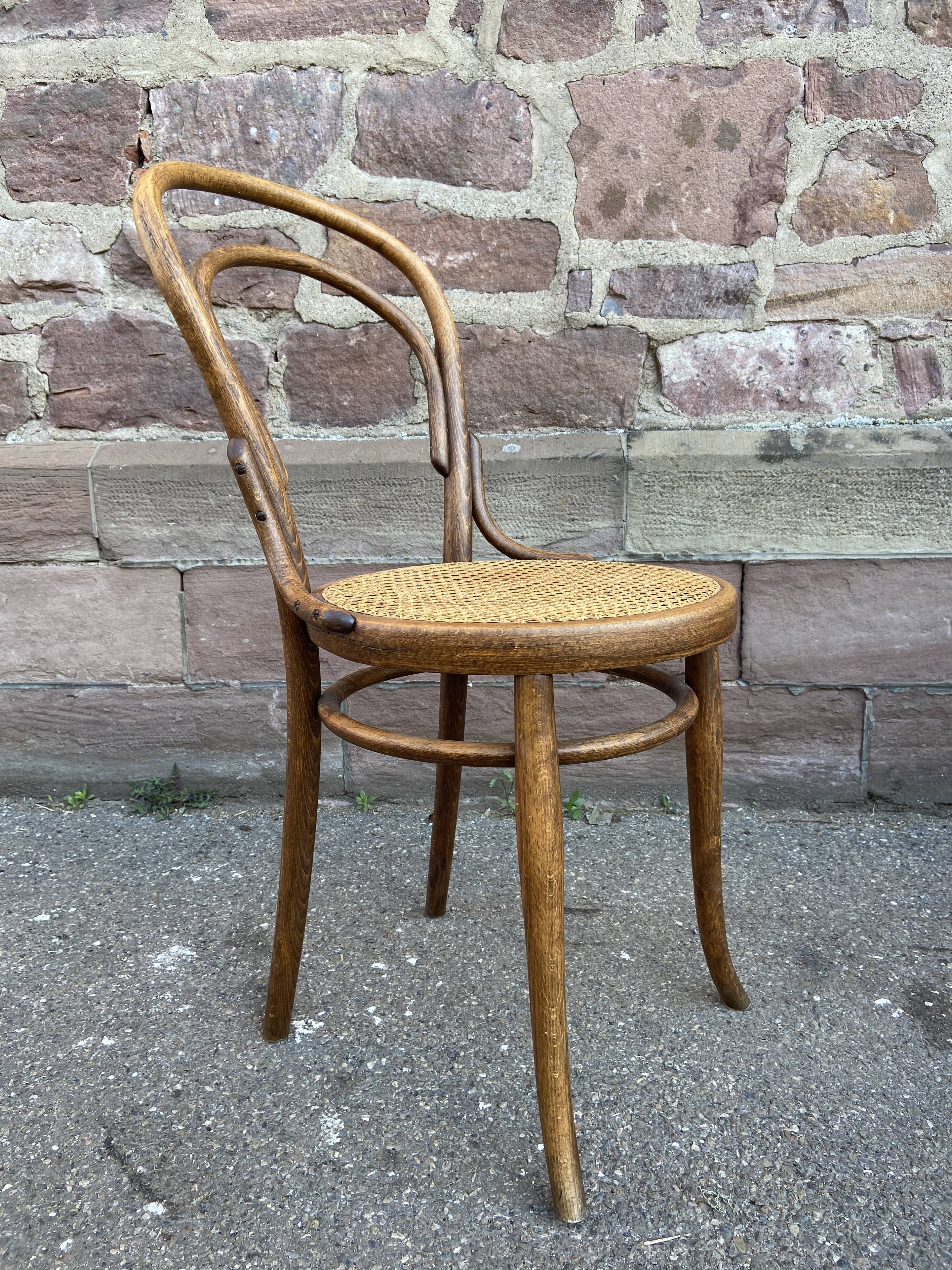 6 chairs bistro curved vintage wood