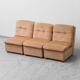 Set 3 poltrone modulari tessuto a quadretti beige anni ’70 vintage modernar