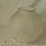 Compressed glass ball vase france art deco