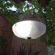 Frosted glass basin pendant light with column decor, art deco style