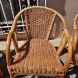 4 fauteuils en  rotin