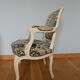 Louis XV-style convertible armchair lined with velvet effect
