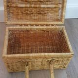 Vintage rattan and wicker picnic case - LPR22065