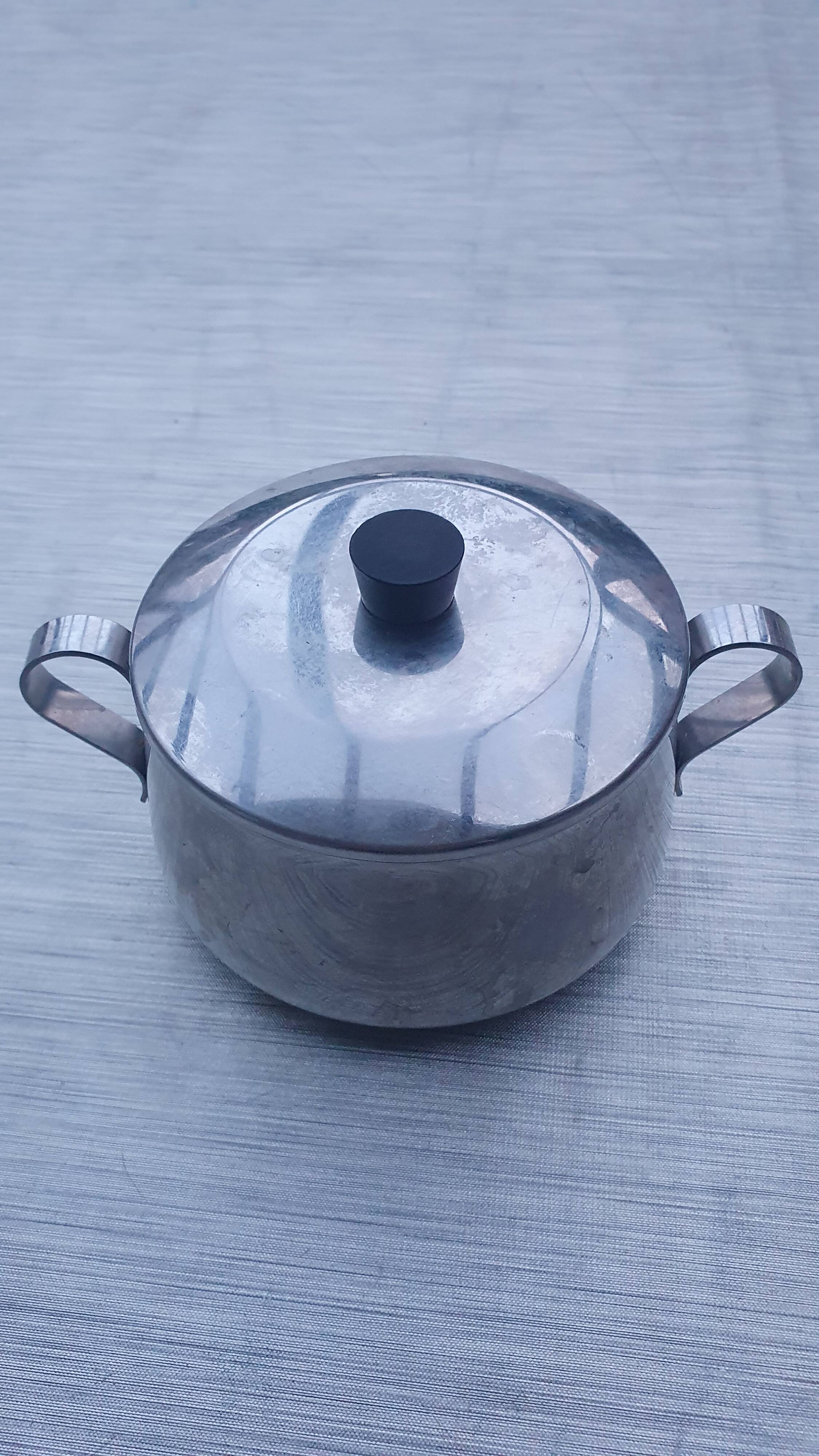 Vintage stainless steel sugar bowl