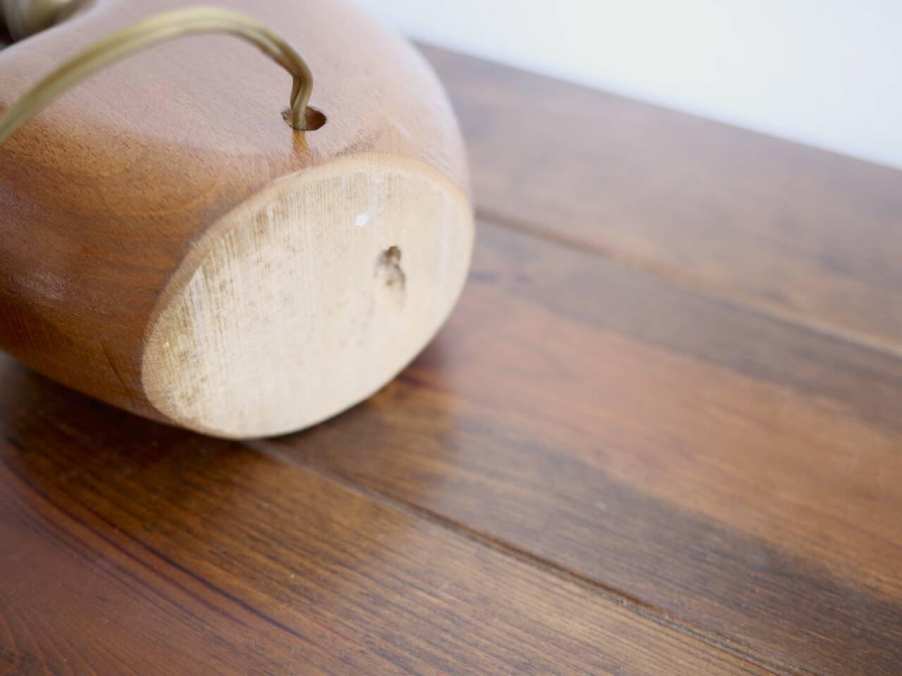 1960s free form wooden bedside lamp