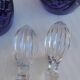 Paire de carafes en cristal bleu cobalt