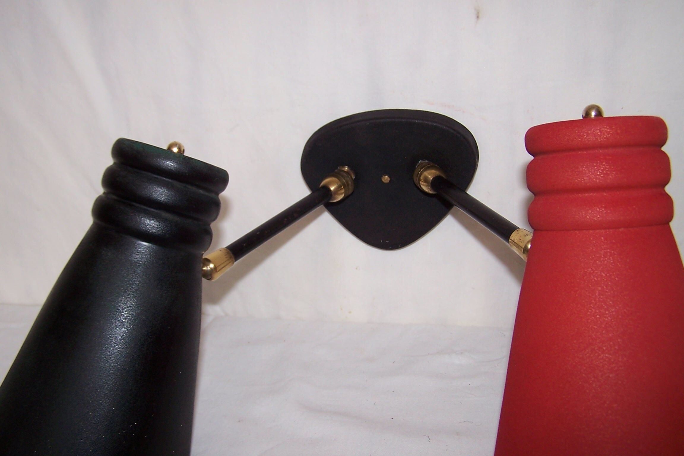 Double metal wall sconce from the 1950s