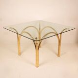 Tavolo in Cristallo e Ottone 1970 Manifattura Italiana