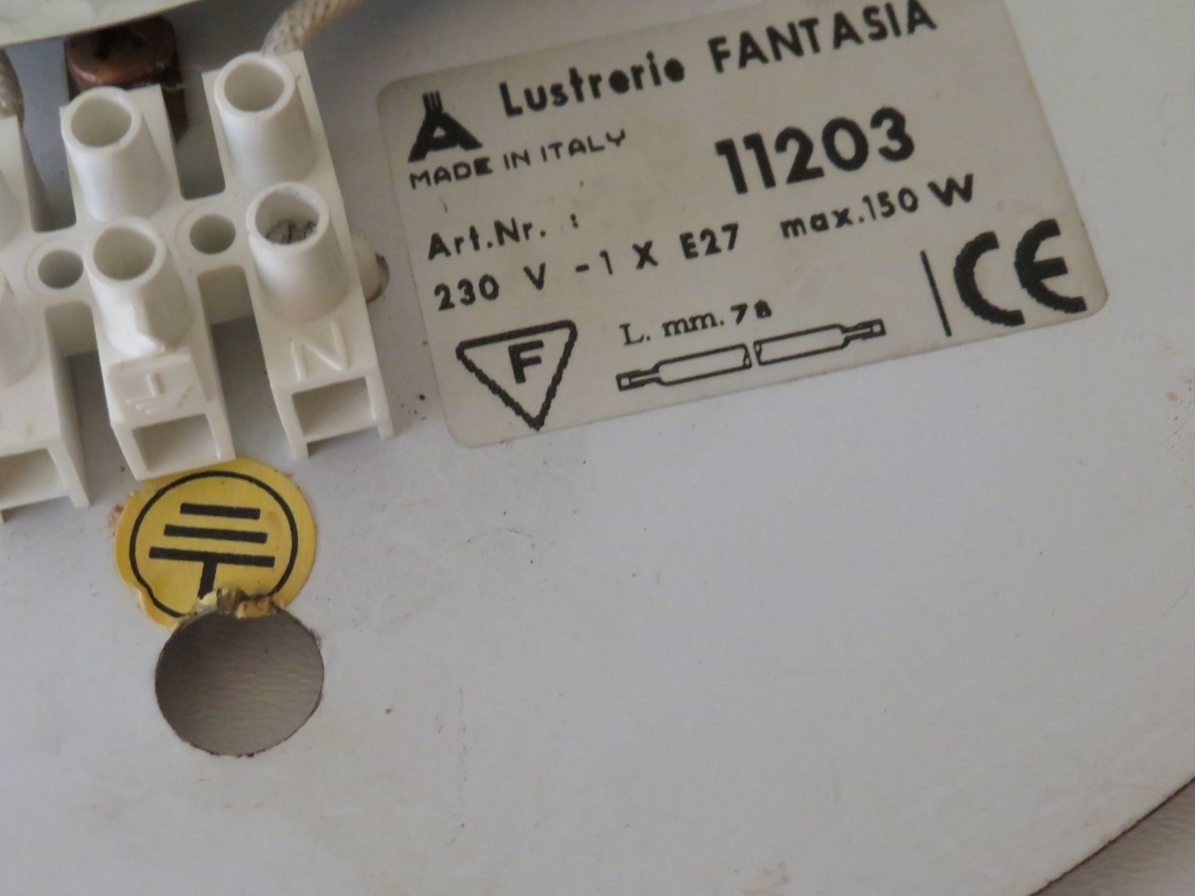 Vintage ceiling lamp, Lusterie Fantasia Italy 1980