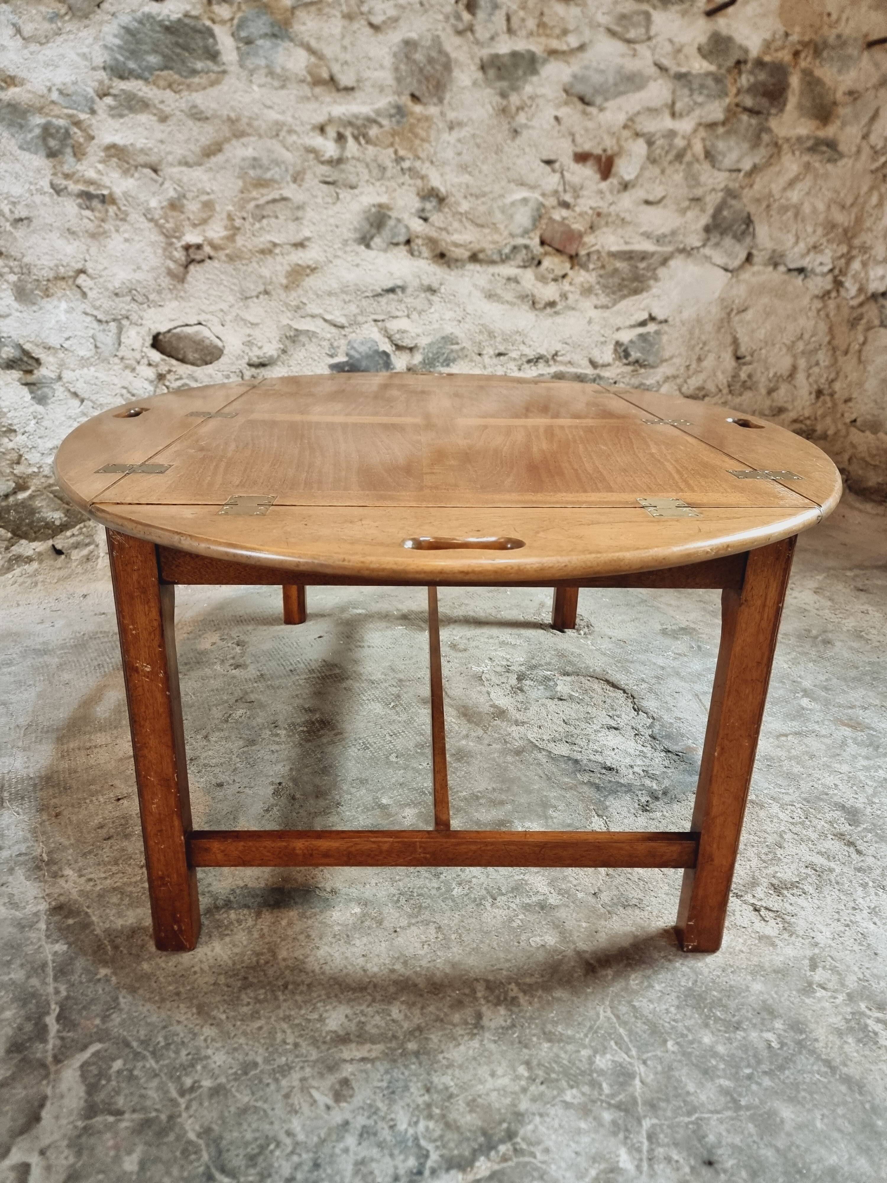 Vintage 60s Nautical Coffee Table - Butler Tray Style