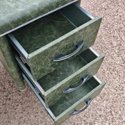 Art Deco or Bauhaus desk in metal covered with leather, Gio Ponti style.